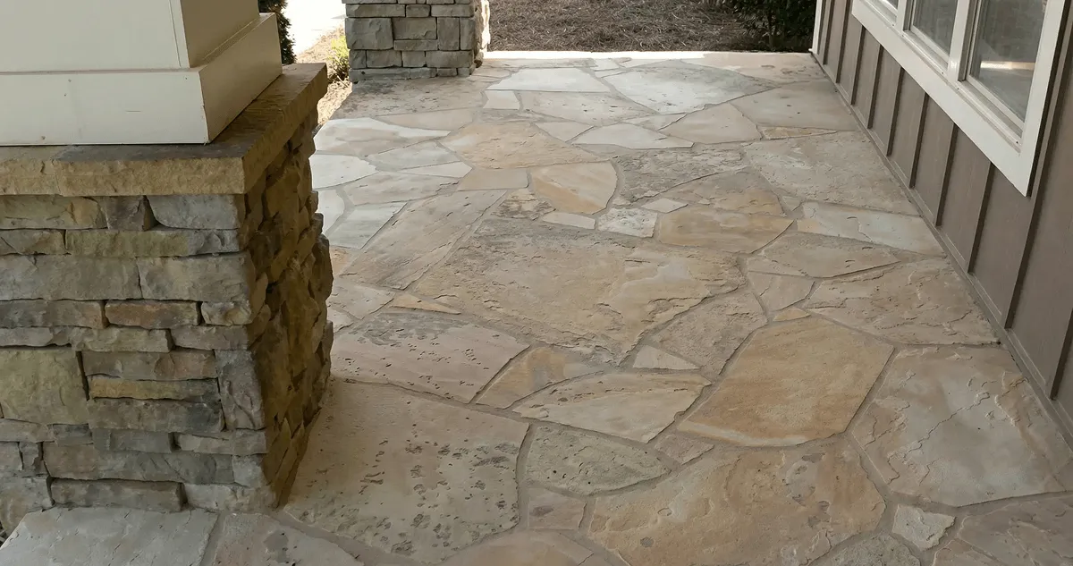 House entrance with professionally installed stone flooring in Columbus OH